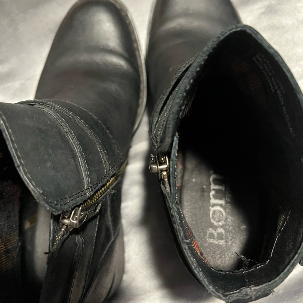 Black soft leather booties
